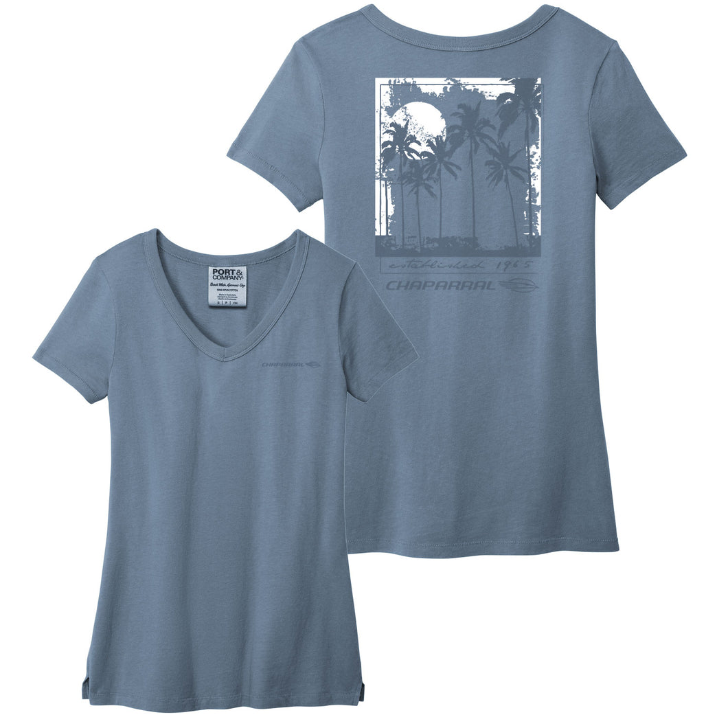 CBS177 Ladies Pigment Dyed Vneck