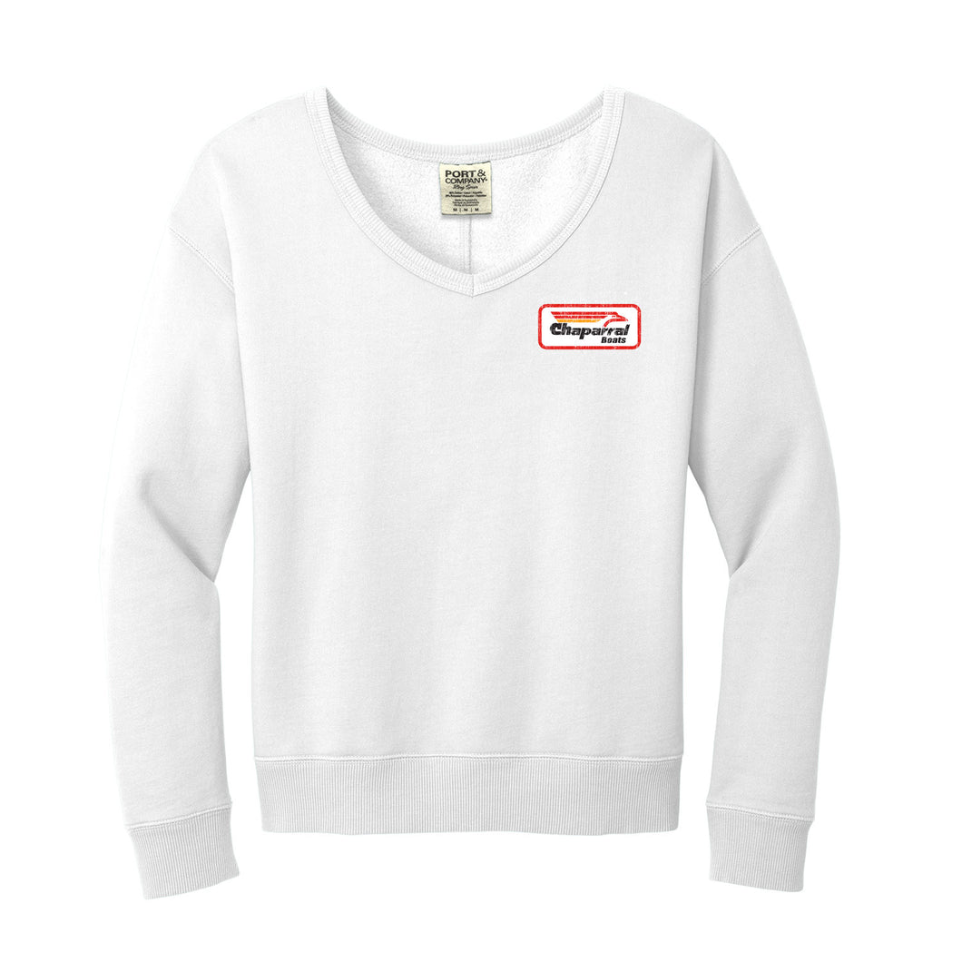 CBS188 Ladies Beach Wash Vneck Sweatshirt